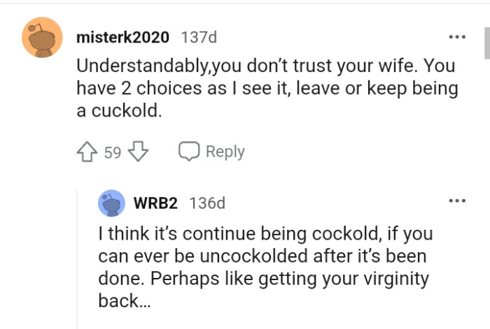 Clearly, the OP Does Not Trust His Wife