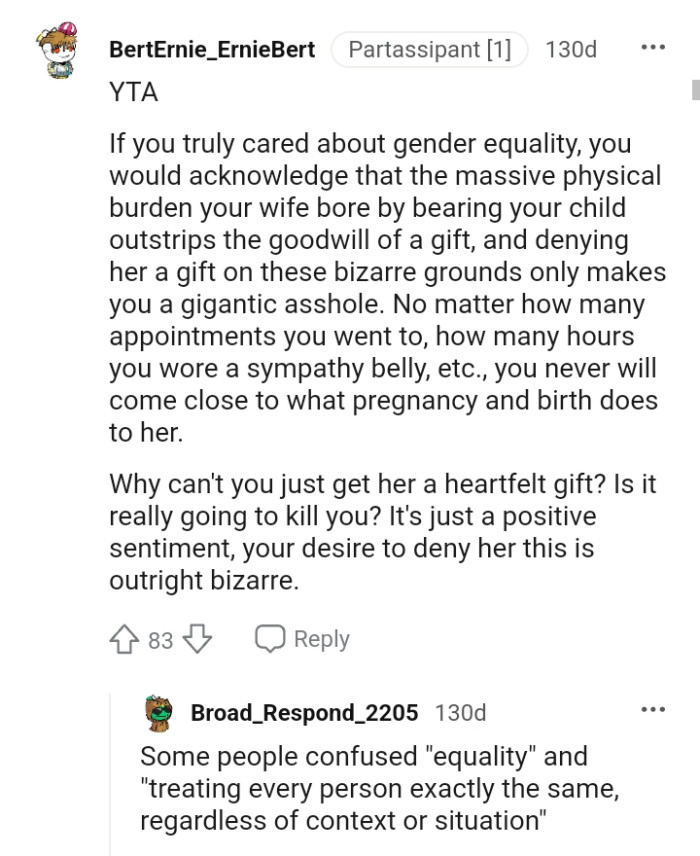 Why can't the OP just give his wife a heartfelt gift?