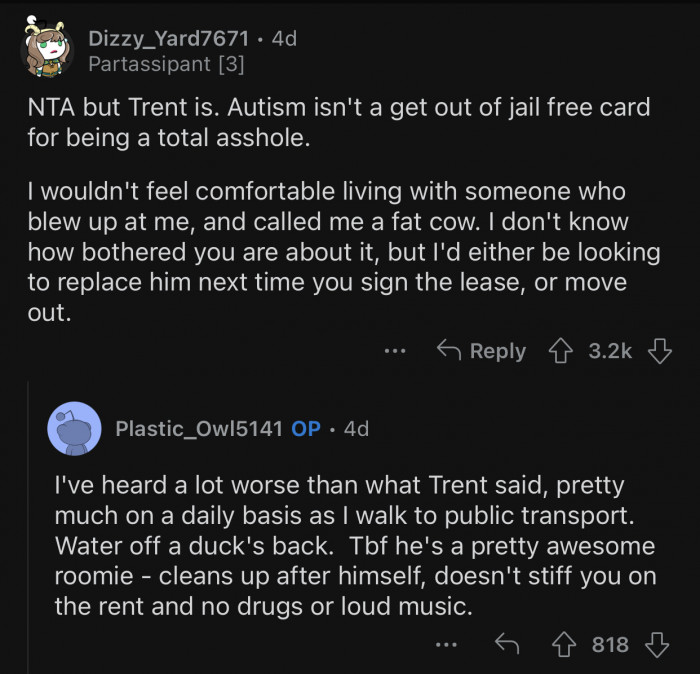 OP should consider moving out.