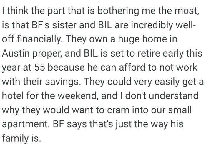 They own a huge home in Austin proper, and OP's BIL is set to retire early