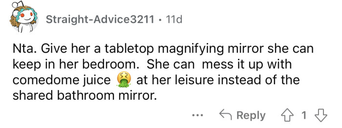 She needs her own mirror.