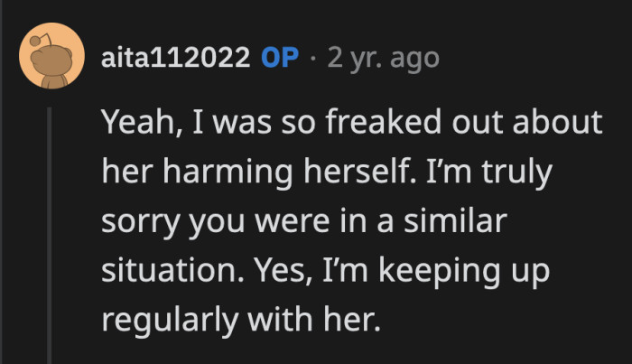 OP reassured Redditors that he is communicating with his sister regularly