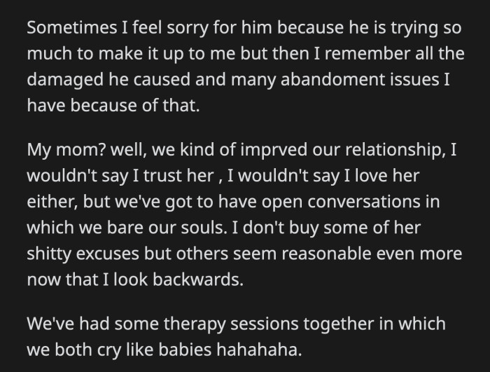 OP Feels Sorry for Them Sometimes Because He Knows They Are Trying Hard to Connect with Him