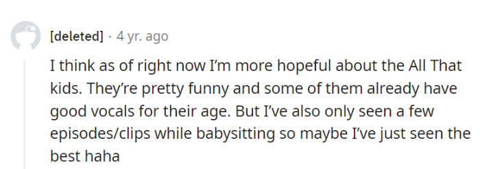 They spot potential in the All That kids, who are bringing humor and vocals into the mix, giving Disney some competition.