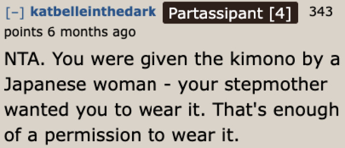 It was offered to her and she agreed to wear it. No issue there.