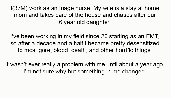 I(37M) work as a triage nurse
