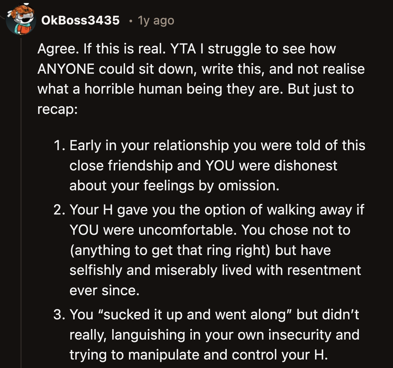 OP needs to check if she has a heart.