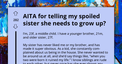 Woman’s Lack Of Ambition And Mooching Off Parents Provokes Furious Outburst From Younger Sibling