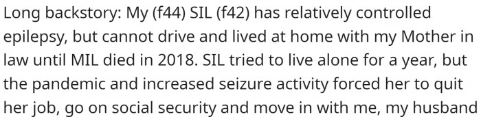 She lives with her husband, sister-in-law, and three dogs