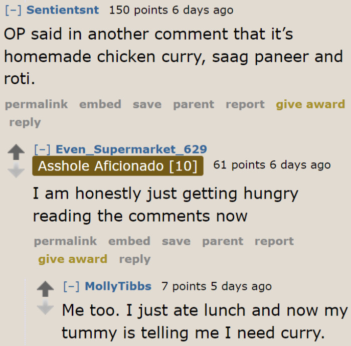 All this talk about Indian food is making some users hungry.