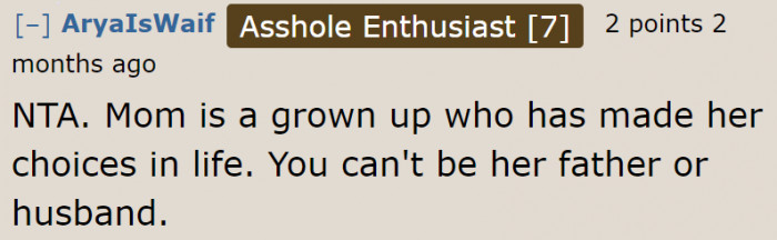 The OP needs to live her life too.