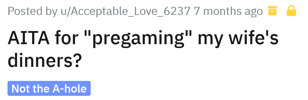 The Redditor asked if he's an a**hole for 