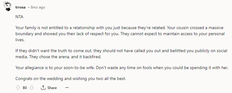 Your cousin crossed a massive boundary