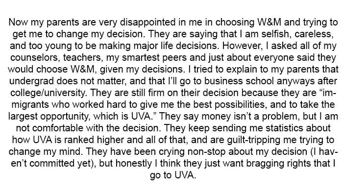 They have been crying non-stop about my decision
