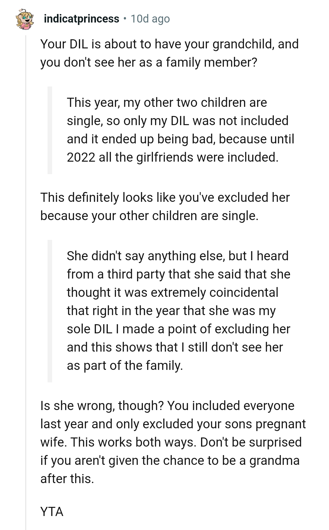 It Looks Like She Was Excluded