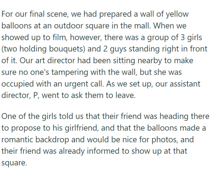 On the day of filming, delays accumulated despite meticulous planning.