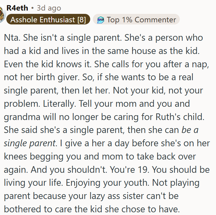 Not OP's kid, not his problem.