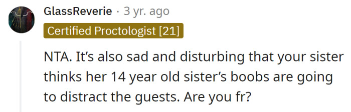 NTA, it's sad and disturbing