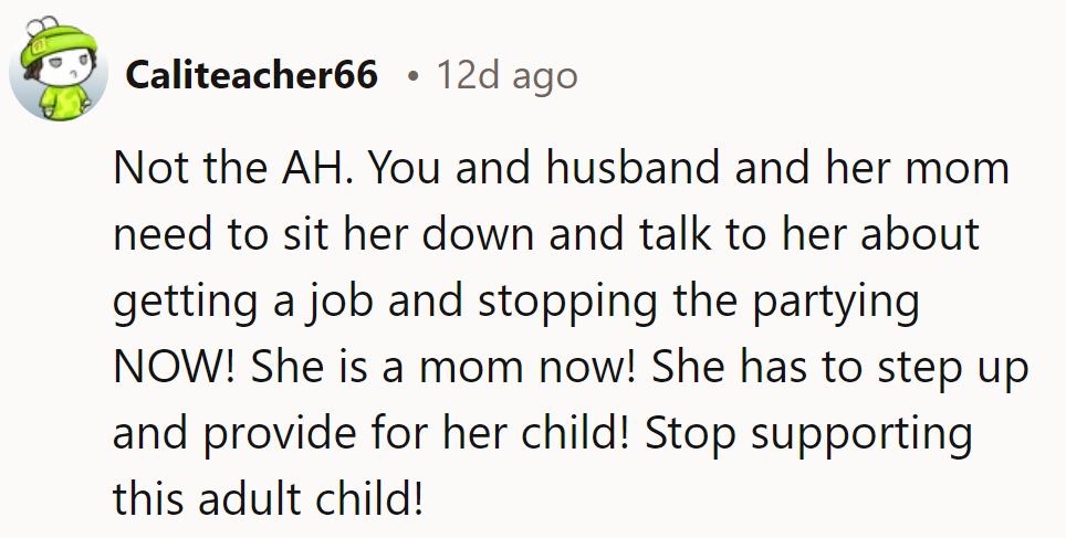 Parental pow-wow: Party time's over; it's paycheck o'clock!
