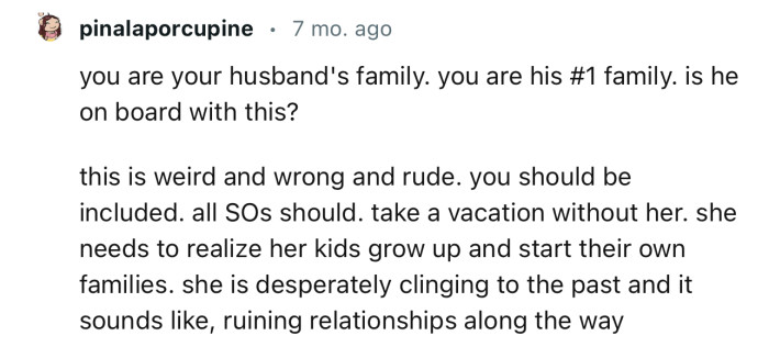 “This is weird, wrong, and rude. You should be included.”