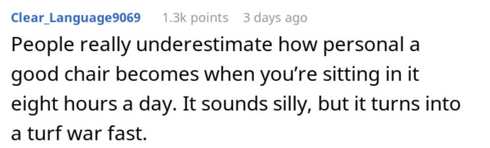 Don't underestimate a good chair.