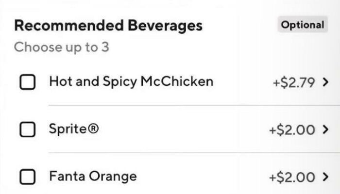 7. Mcdonalds, You Know That Chicken Is Not A Drink. Right?