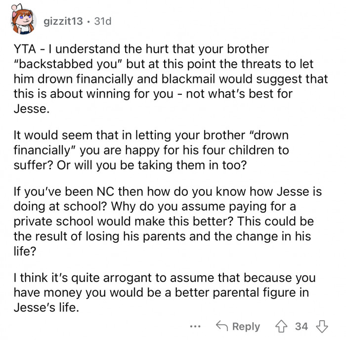 Having money doesn't automatically make you a good parental figure.