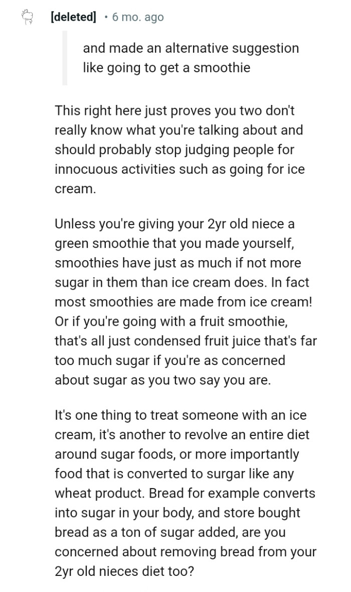 Most smoothies are made from ice cream