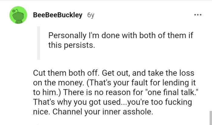 The OP should take the loss on the money.