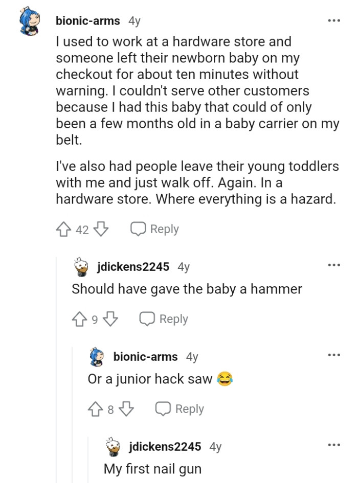 From a Redditor who used to work at a hardware store