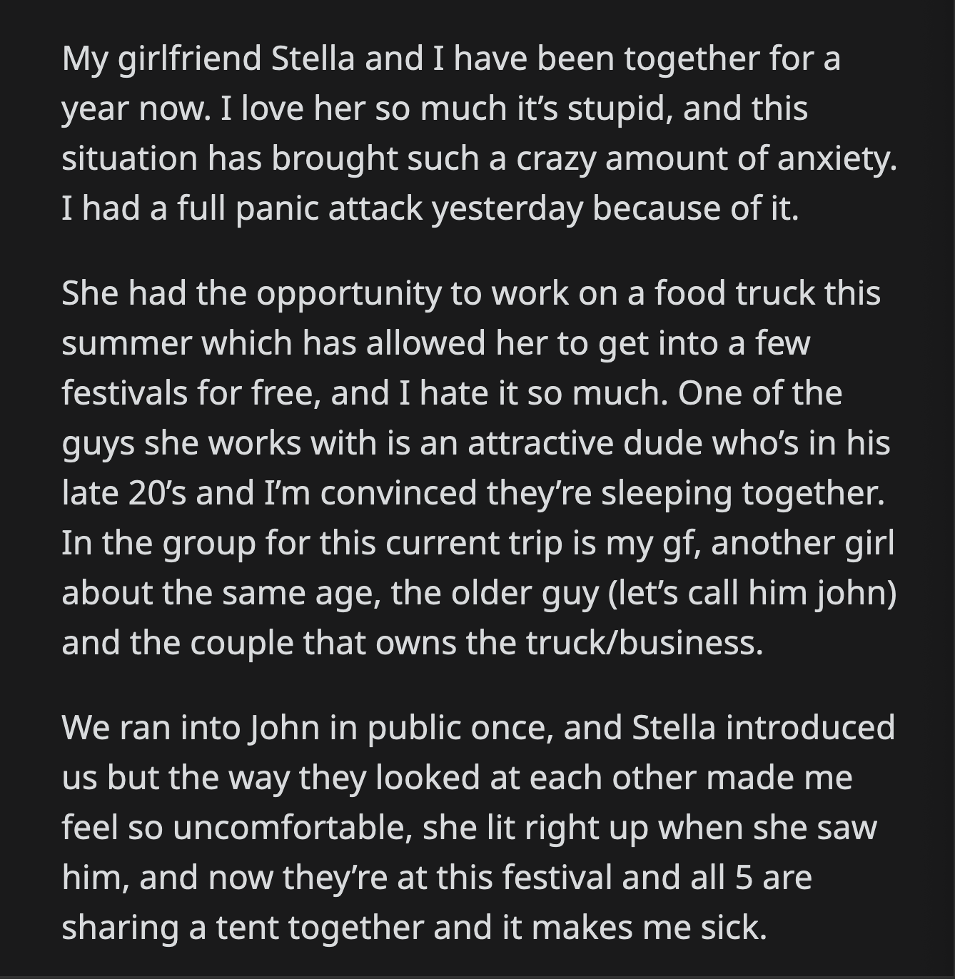 He wanted Redditors to help him explain to his girlfriend that her summer job was messing up his mental health.