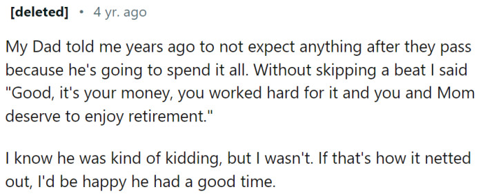 Children should be happy if their parents decide to live those years in full.