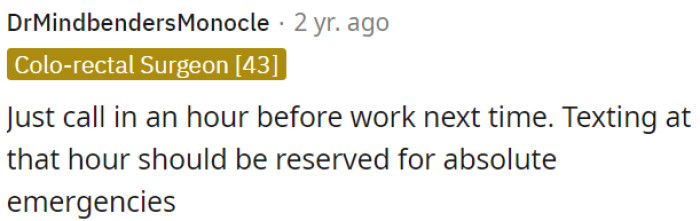 Texting late should only be for emergencies.