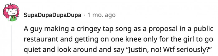23. Public proposals are a hit or miss. Please don't do those proposals unless you are absolutely sure they are okay with your partner.
