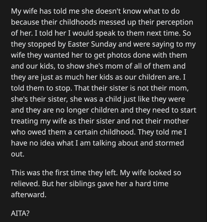 They make her feel bad for being a great mother to her kids when she gave up on them.