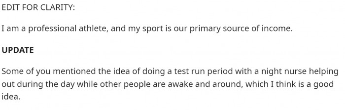 He then added an edit for clarity and an update as well.