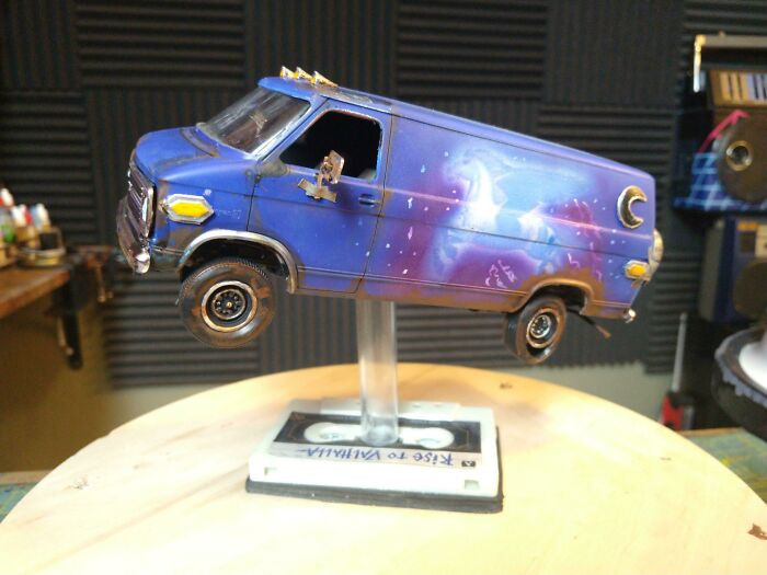 "I Made A Miniature (Mostly Correct) Van From The Movie Onward Using A Fire Rescue Van Model Kit And Some 3D Printed Parts I Made"