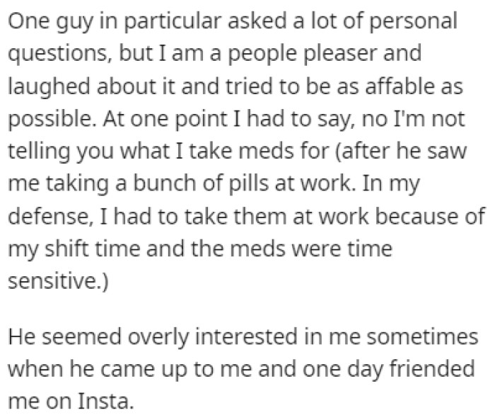 One of the bosses delved deeper, even asking OP personal questions