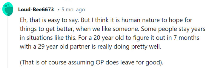 She's excelled in identifying red flags in just seven months, leaving others dealing with them for years. Here's to her brighter future!