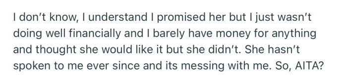 Sadly, OP and her sister haven’t spoken ever since