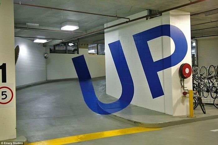 "The Eureka Tower Car Park In Melbourne, Australia Has Lettering That Jumps Out Of Its Surroundings"