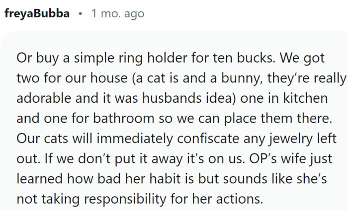 A simple ring holder could've helped...