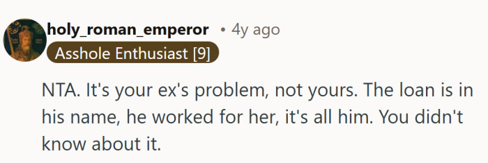 It reinforces the simple truth she needed to hear, that she cannot be responsible for something she never knew existed.