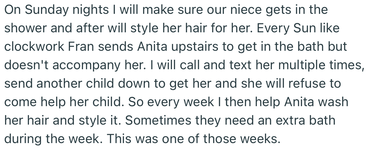 OP usually helped cater to her sister's kids