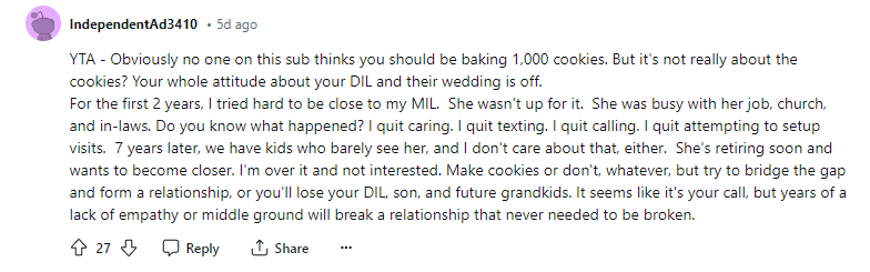 YTA - Mixed opinions