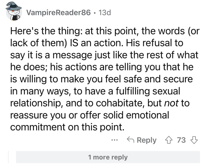 OP's boyfriend is not committing emotionally to OP.