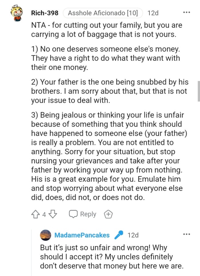 OP is carrying a lot of baggage