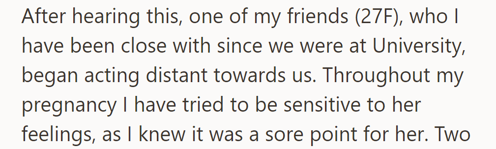 Upon naming their baby Adelaide, a friend (27F) grew distant. Despite sensitivity during the pregnancy, her discomfort persisted.