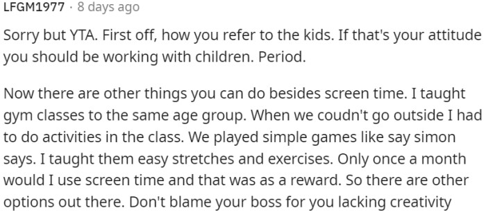 OP should be more creative in engaging the students