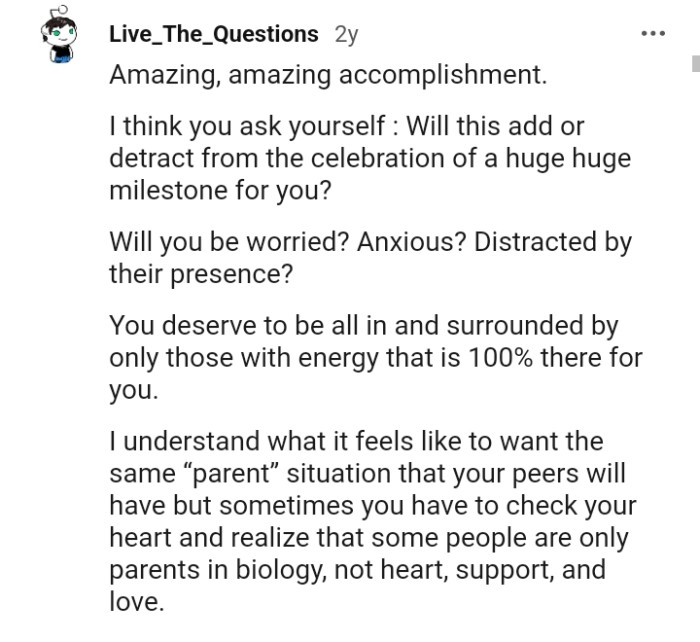 Further questions the OP needs to ask herself